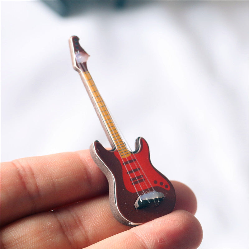 1/12 Miniature Guitar Model Set, Dollhouse Wooden Classical Electric Guitar, Music Decor for OB11 Blythe Barbie