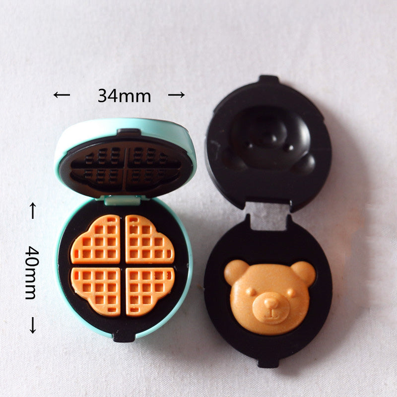 1/12 Miniature Waffle Maker Set, Cute Dollhouse Kitchen Baking Toy, Tiny Play Food Oven Ornament for OB11 Blythe Doll House Accessory